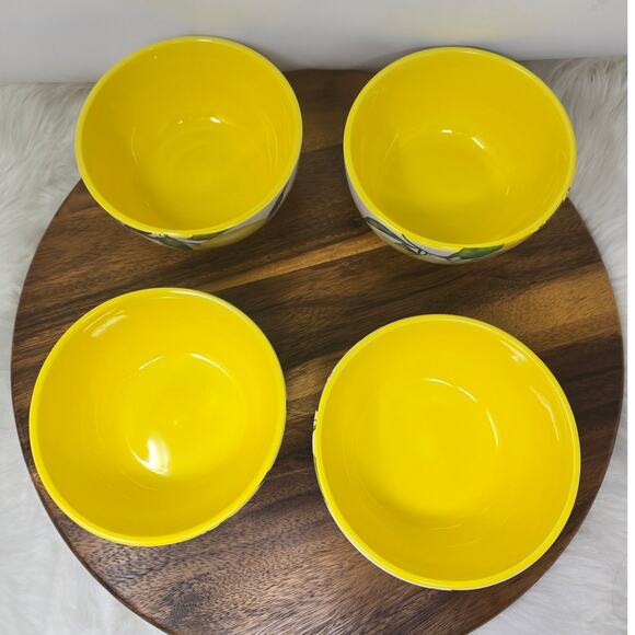 Bico Lemon Dreams Ceramic Bowls Set of 4, 26oz, NIB - Picture 4 of 8